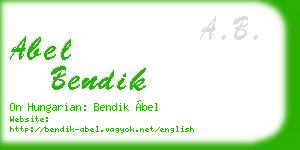 abel bendik business card