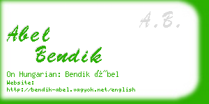 abel bendik business card